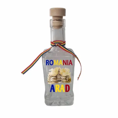 Arad romania, sticla cu mesaj patrata, 250 ml, model divgs318 04